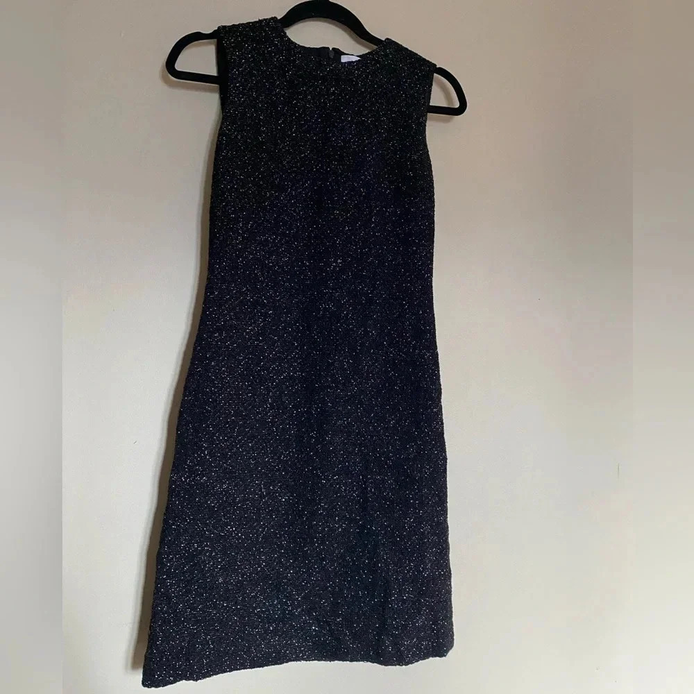 St. John womens NWT black sleeveless dress - size 0 - silver sparkle